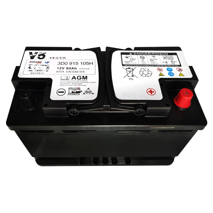 Wholesale AGM-H7(58043) maintenance free type MF DIN 80 car battery with excellent quality Agm Battery