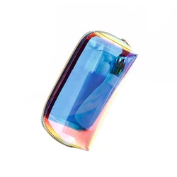 New Custom logo hologram laser TPU makeup bags trousse de maquillage shell make up organizer pouch holographic cosmetic bag