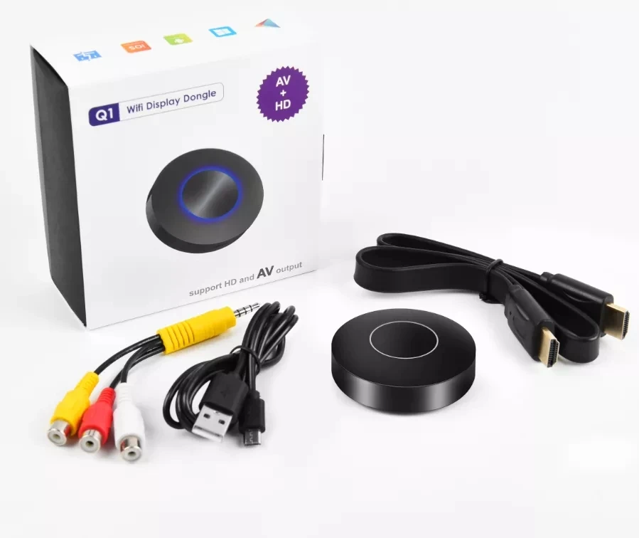 for Car Airplay Miracast Mirascreen Wifi Wireless Display Dongle AV RCA HDMI-compatible Streamer Mirror Same Screen Stream Cast