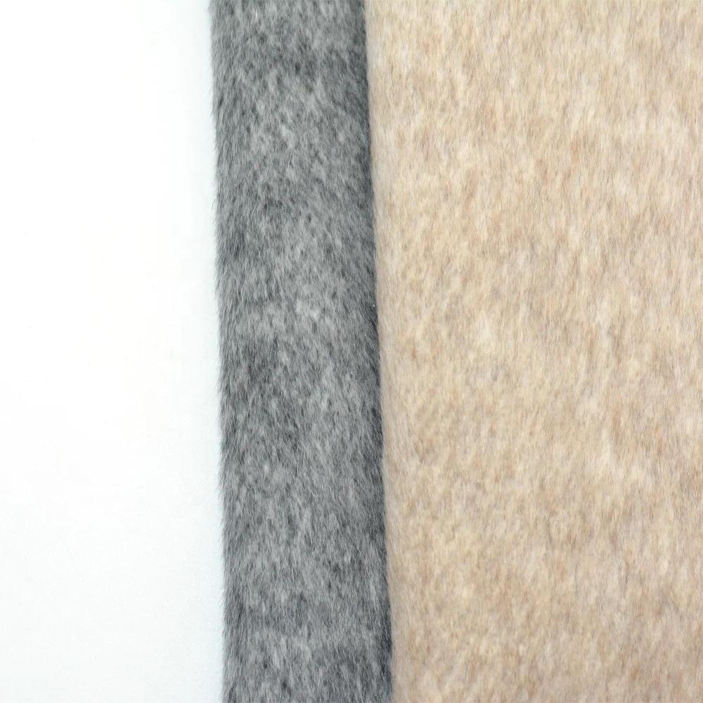 High quality hot fabric flannelette double sided long wool fine woollen fabric 80% wool double face fabric