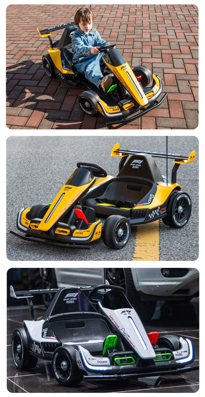 Kids Four-Wheel Electric F1 Go-Kart Battery Powered Remote Control Toy Adults Children Baby Cross-Border Drift Car Made Plastic