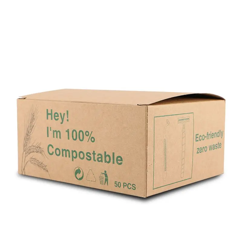 Biodegradable Wheat Straw Material Low-Carbon, Eco-friendly Disposable Razor