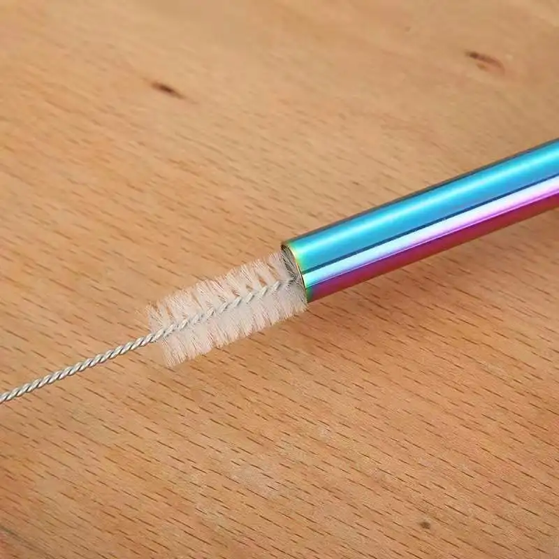 Custom Logo Colorful Stainless Steel Boba Metal Bubble Tea Drinking 12mm Straw