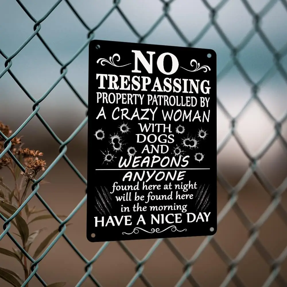 Securun 2024 Durable No Trespassing Sign With Sturdy Aluminum Material Warning Sign For Door And Wall