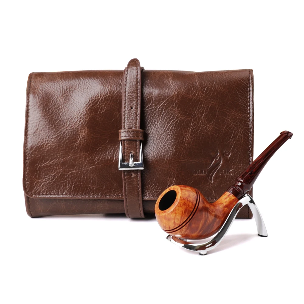 Retro Rollong Genuine Leather Cigar Tobacco Pipe Bag Pouch Case Wholesale