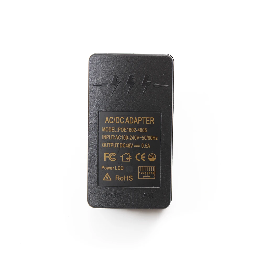 48v 0.5a 2 port rj45 poe injector splitter power adapter for CCTV
