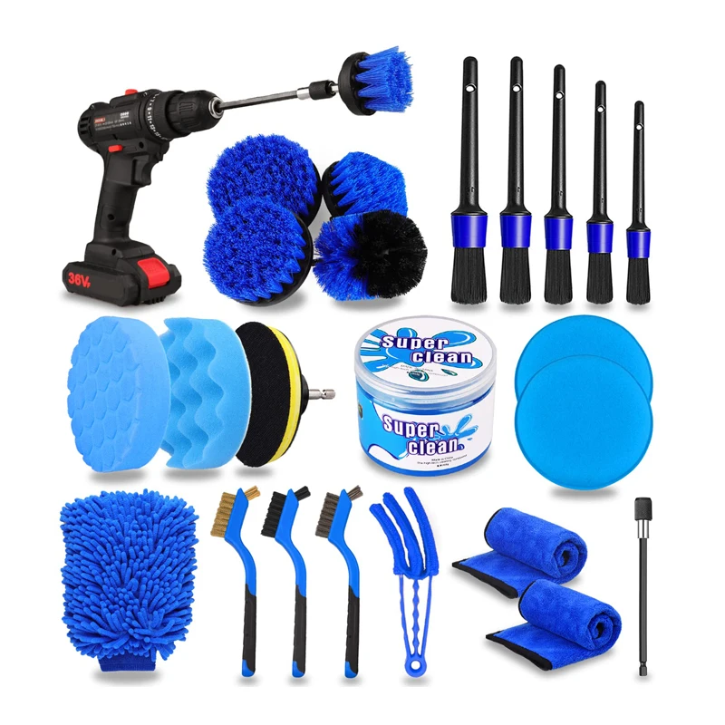 Набор Щеток Для детейлинга автомобиля, специальный набор щеток для детейлинга автомобиля, щетка для кондиционера, для мытья автомобиля
