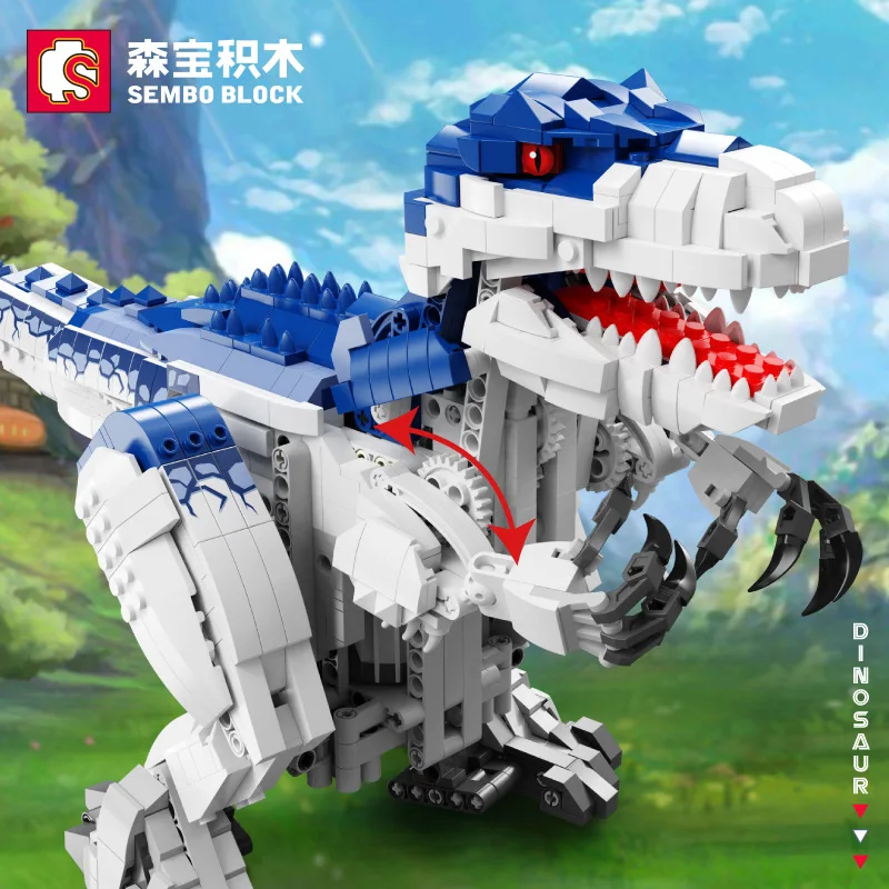 HY Toys.Senbo Building Blocks 730001-002 Tyrannical Dragon Double Spine Compatible with Boy Dinosaur Toy Wh