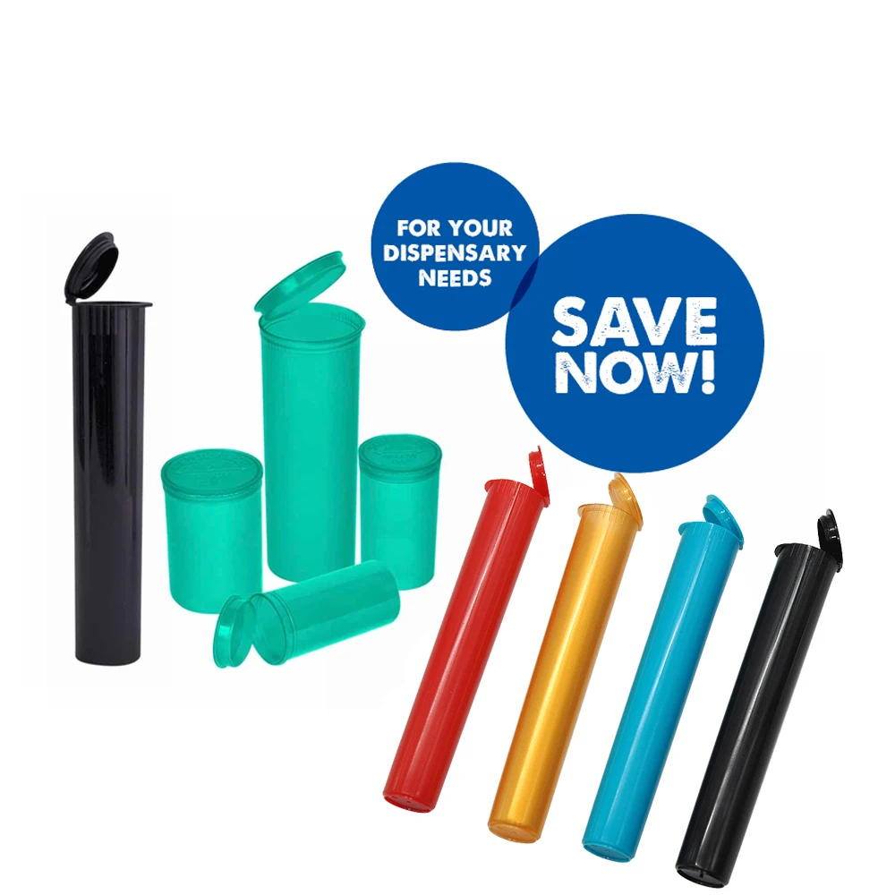 Wholesale Plastic Tube Child Resistant Smoking Packaging J Tube Pre Pop Top Rolled Cone Tube 85mm 90mm