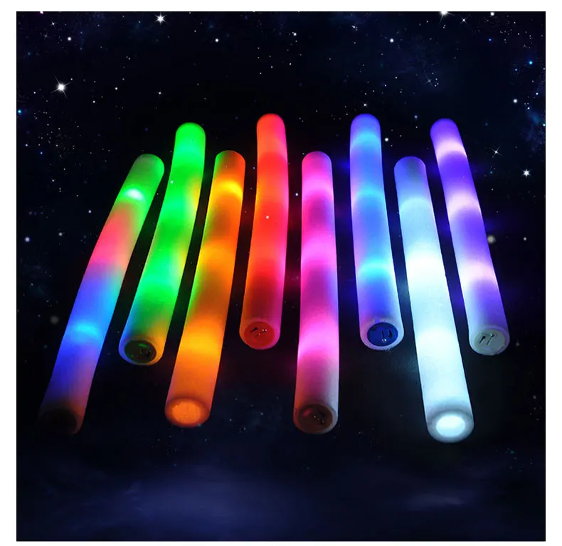 RICHSHINING Factory Price 48cm Led Foam Stick Glowing in the Dark Multi-Color Flashing Penlight Concert Sticks for Party