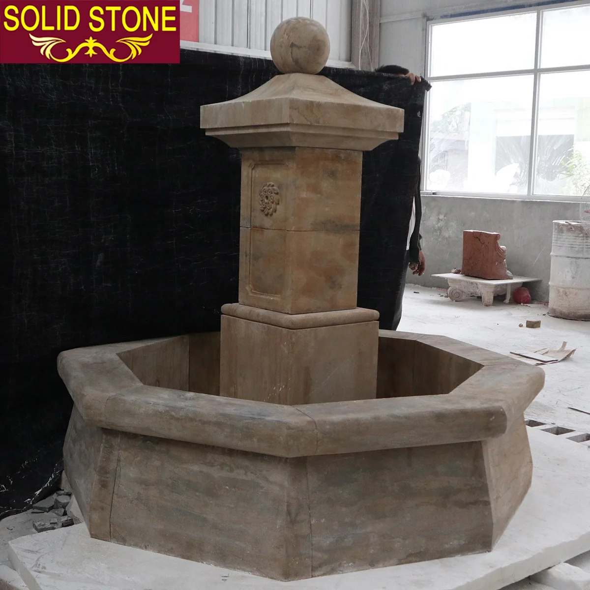 High concentration high quality Antique French Marble hand carved stone garden fountain