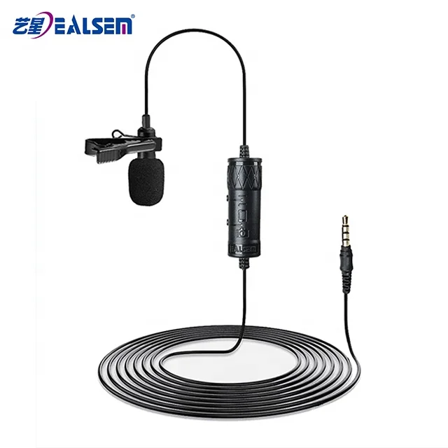 EALSEM Mini Portable Plug And Play Interview Lapel Microphone For Mobile Phone / Camera