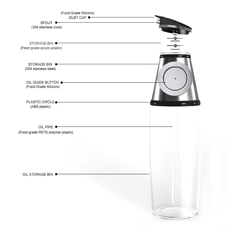 2022 new design Kitchen 304 stainless steel Olive Oil Sprayer Bottle Mister for cooking with Measuring ml Pump