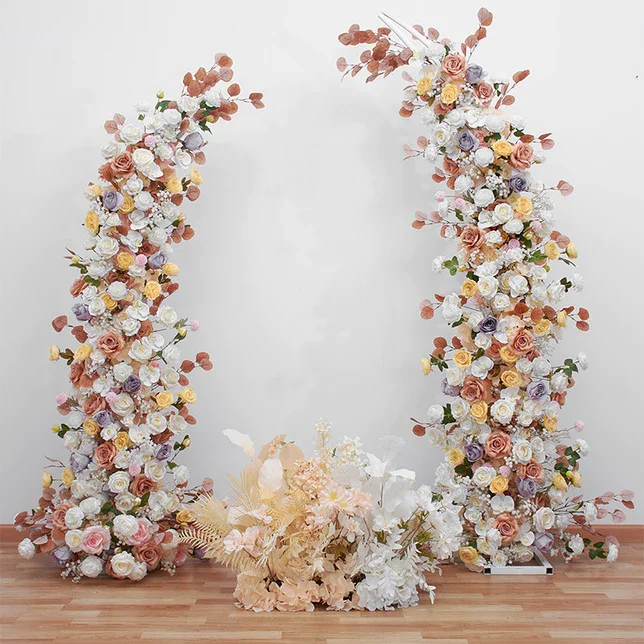 Metal Horn Wedding Arch 2 PCs Set Wedding Floral Arch for Wedding Stage Decoration