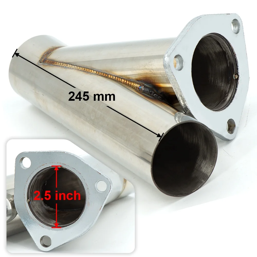 2.5 inch flexible DOUBLE CONTROL exhaust pipe 304 stainless steel type y with remote button PP-DKY25R