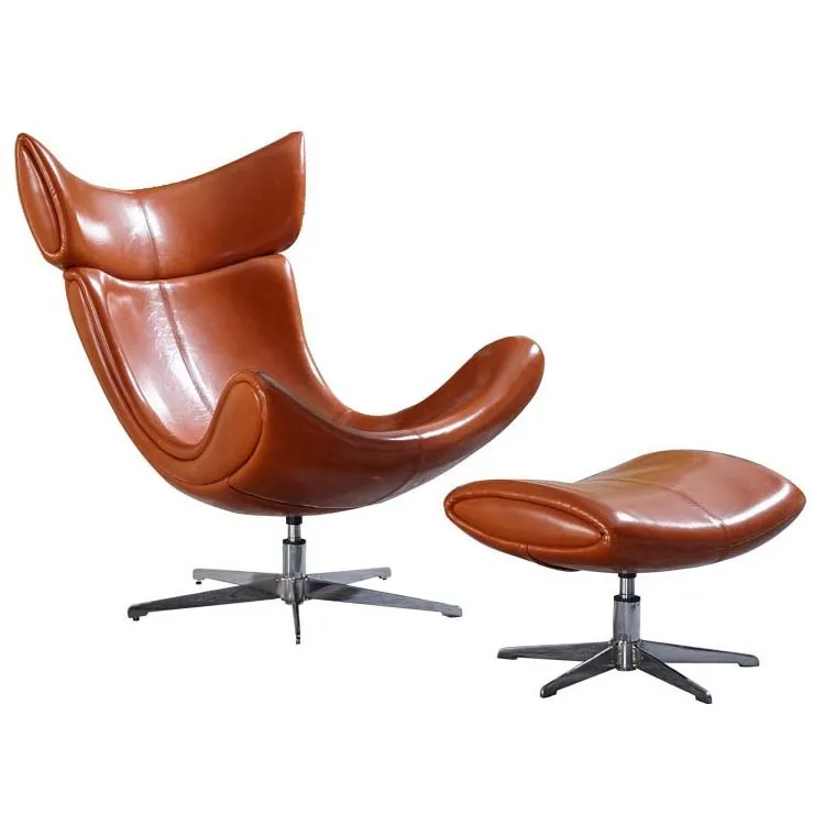 2023 Luxury Single Seat Living Room Sofa Accent Chair Velvet Swivel Lounge Chair With Footstool