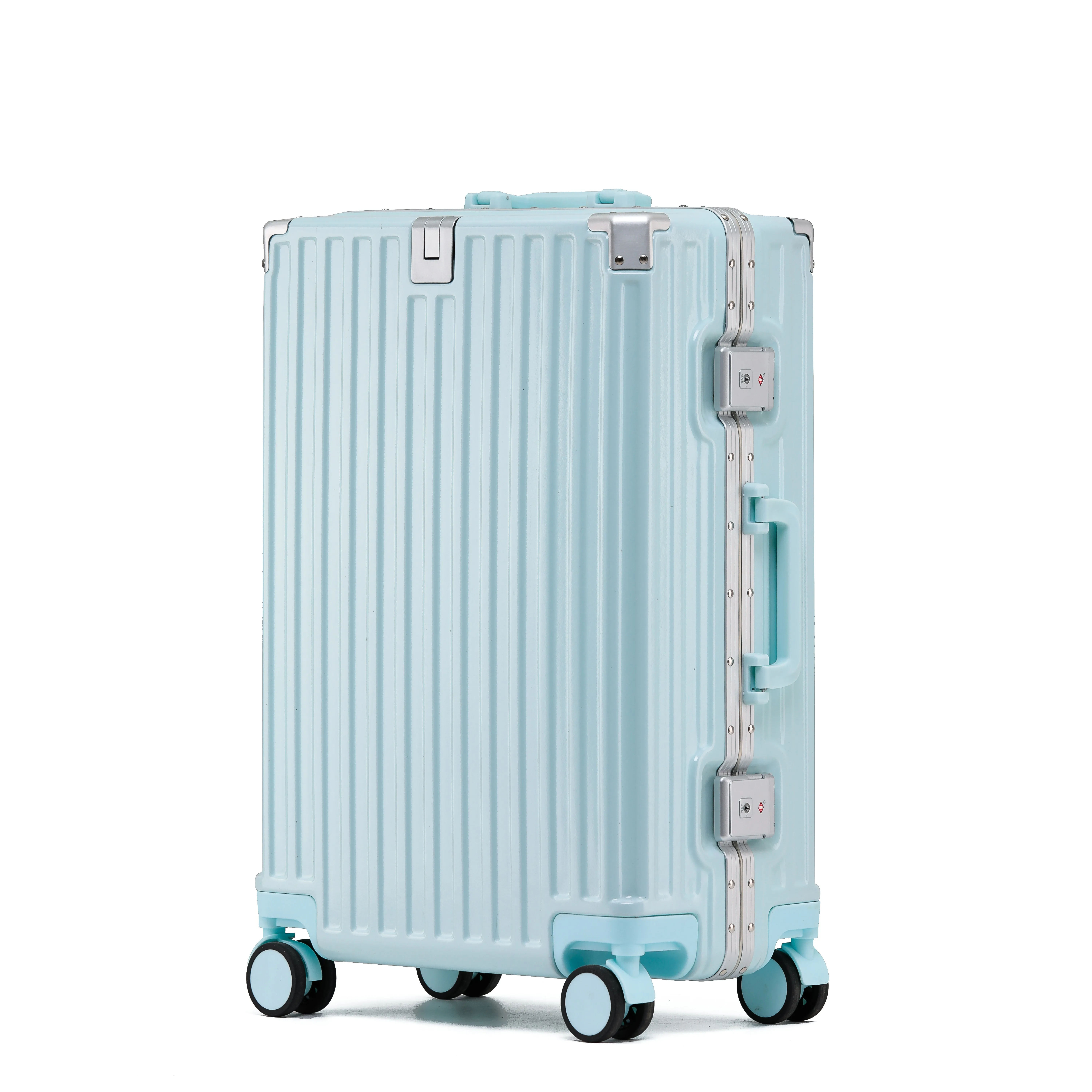 Aluminum smart suitcase Smart combination lock suitcase High appearance level customized suitcase set