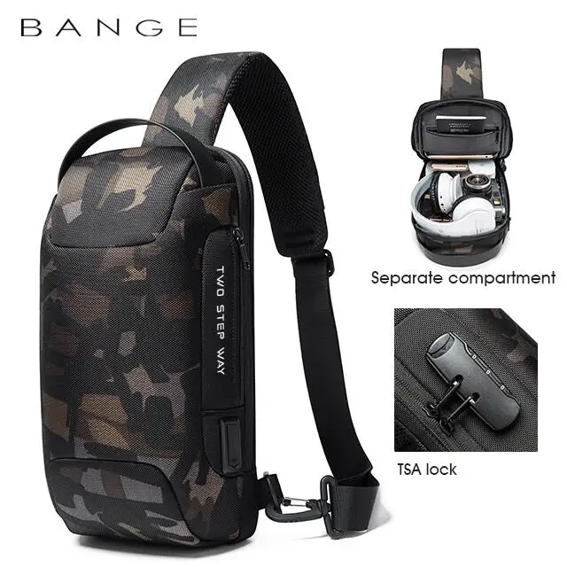 
new style guangzhou factory wholesale oem custom men anti theft waterproof trendy chest crossbody sling bag mens 