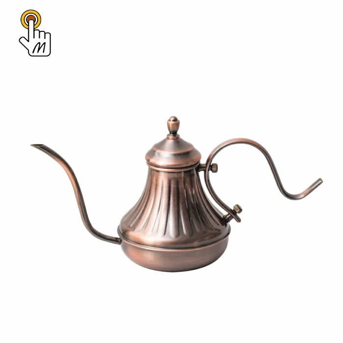 900ML Electroplated Bronze pour over turkish copper coffee pot 304 stainless steel coffee drip kettle copper