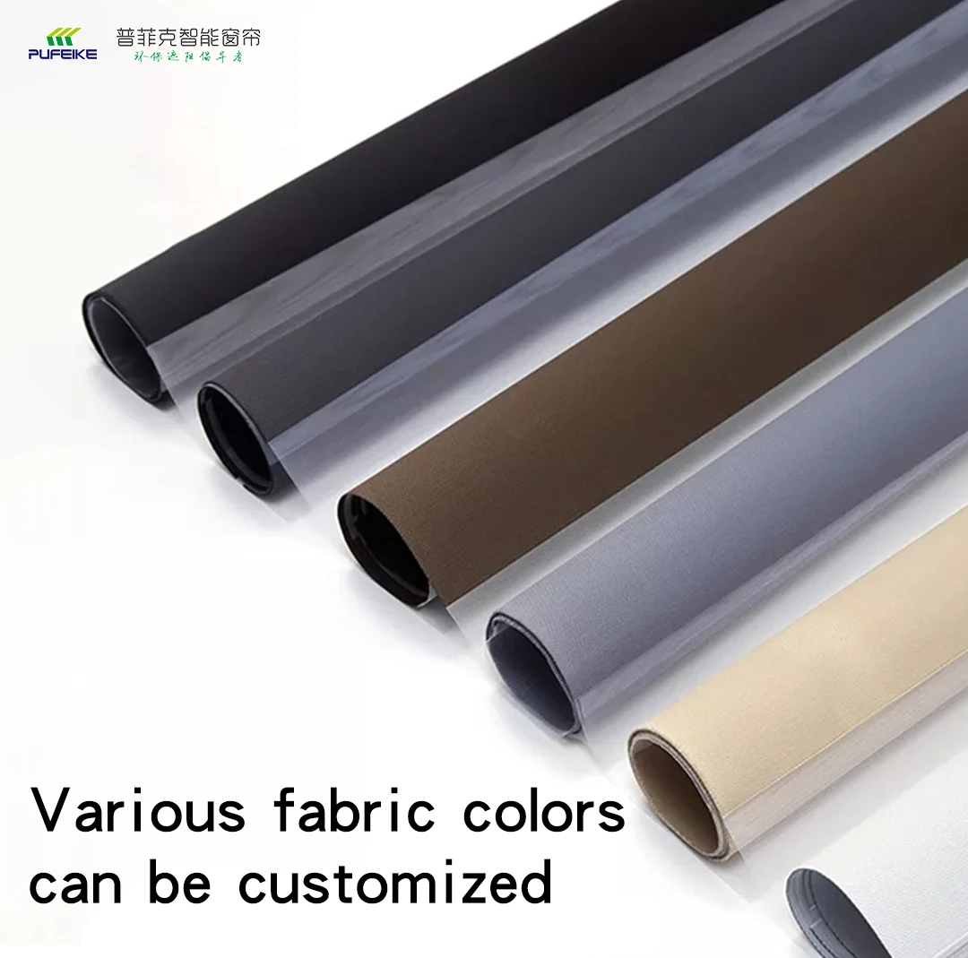 AmytongModern Cordless Zebra Blinds Blackout Polyester Fabric Vertical French Roller Shades Remote Slat Built-In Installation