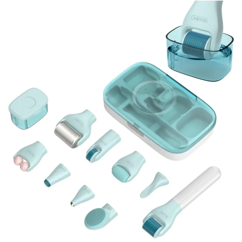 wholesale Microneedling set 10 in 1 Bio Roller G10 derma ice roller micro needles home use skin care facial tool beauty gift kit