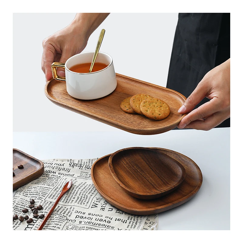 Самая низкая цена, распродажа, экологически чистый деревянный поднос овальной формы для отеля