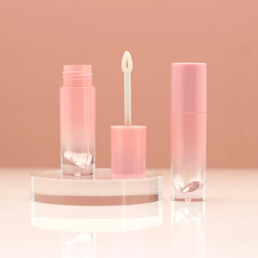 Manufacturers custom unique gradient frosted 3ml plastic lip glaze empty lip gloss wand tube container with logo