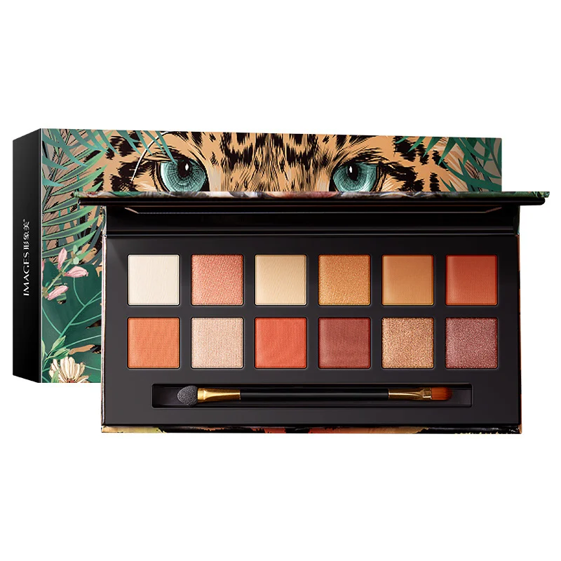12 color Tiger custom eyeshadow palette beautiful Makeup palette Low MOQ Private Label glitter multichrome Eyeshadow palette OEM