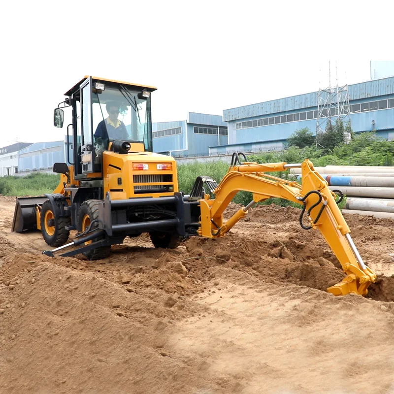 China Factory Wholesale New Backhoe Loaders Mini Small Excavator Backhoe  4x4 Wheel Farm Construction Backhoe Loader