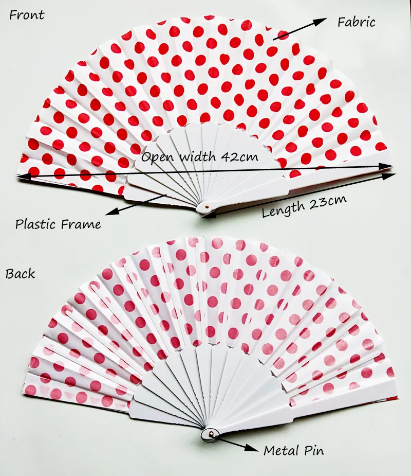 23cm Plastic Hand Craft Holding Foldable Length Spanish Fan Customized Clark Hand Fan for Promotion and Festival