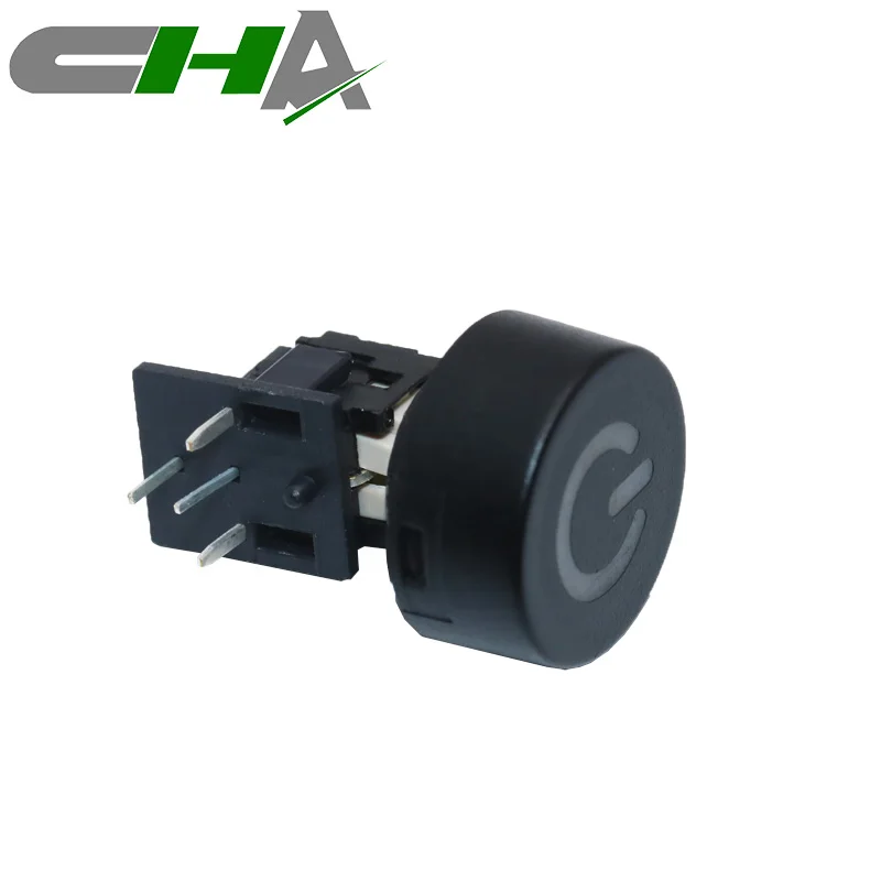 CHA C601 Series 12 volts Right Angle Type 12v 12mm LED Illuminated waterproof mini Push Button Switches tactile switch with cap