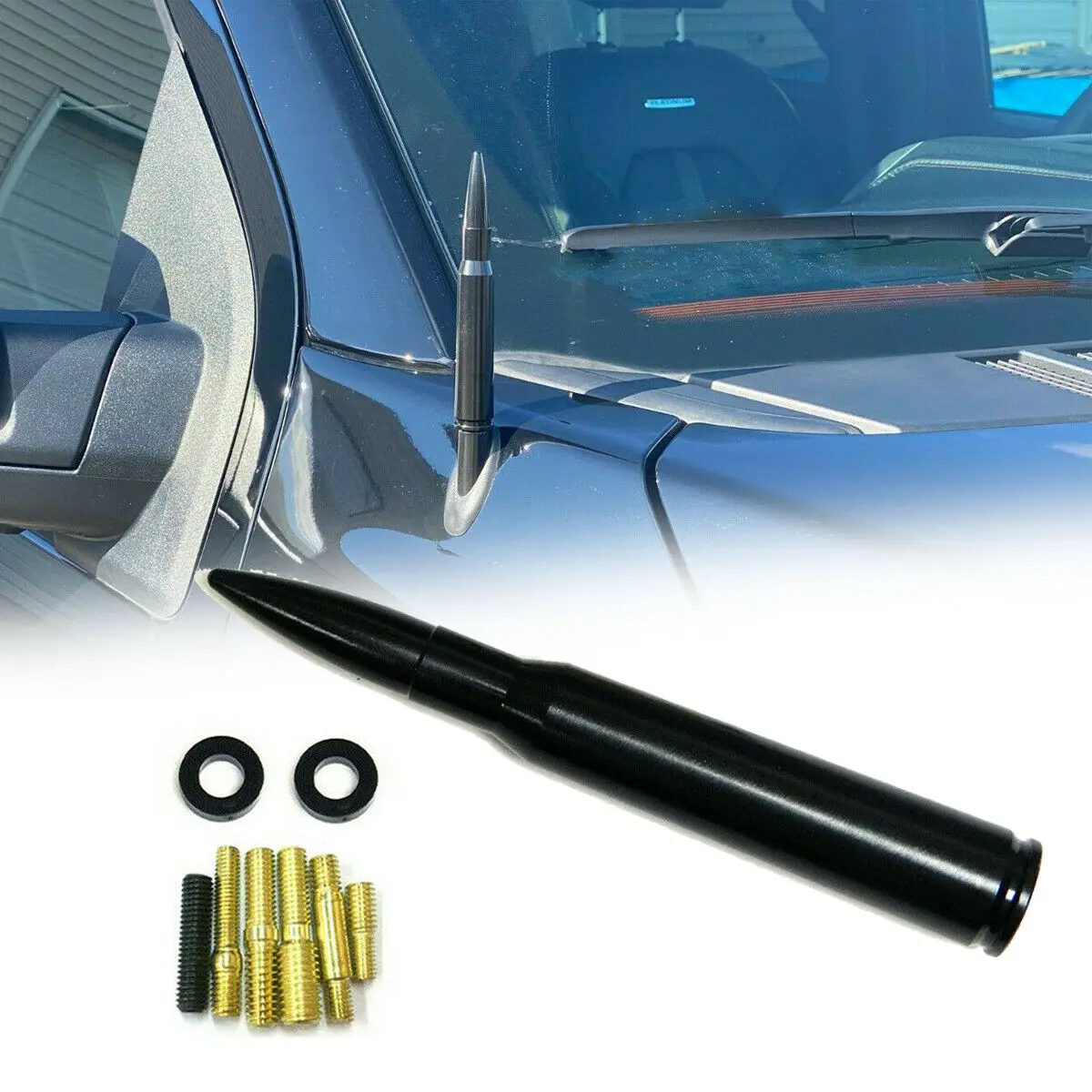 FORD F150 RAPTOR 50 CAL CALIBER BULLET ANTI THEFT COPPER COIL ANTENNA BLACK KIT