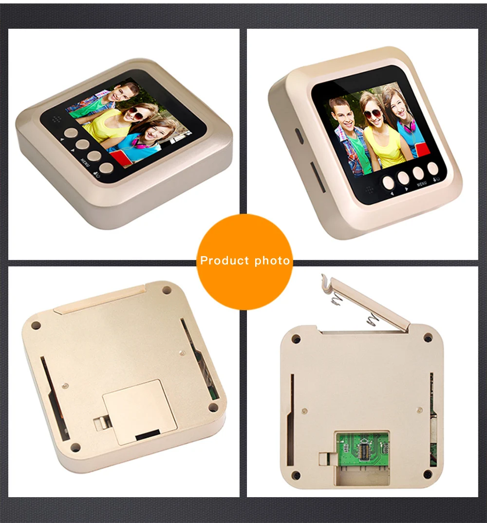 2.4 Inch TFT Color Screen Display Video Doorbell Camera PIR Night Vision Wide Angle Door Peephole Camera Viewer  for Home