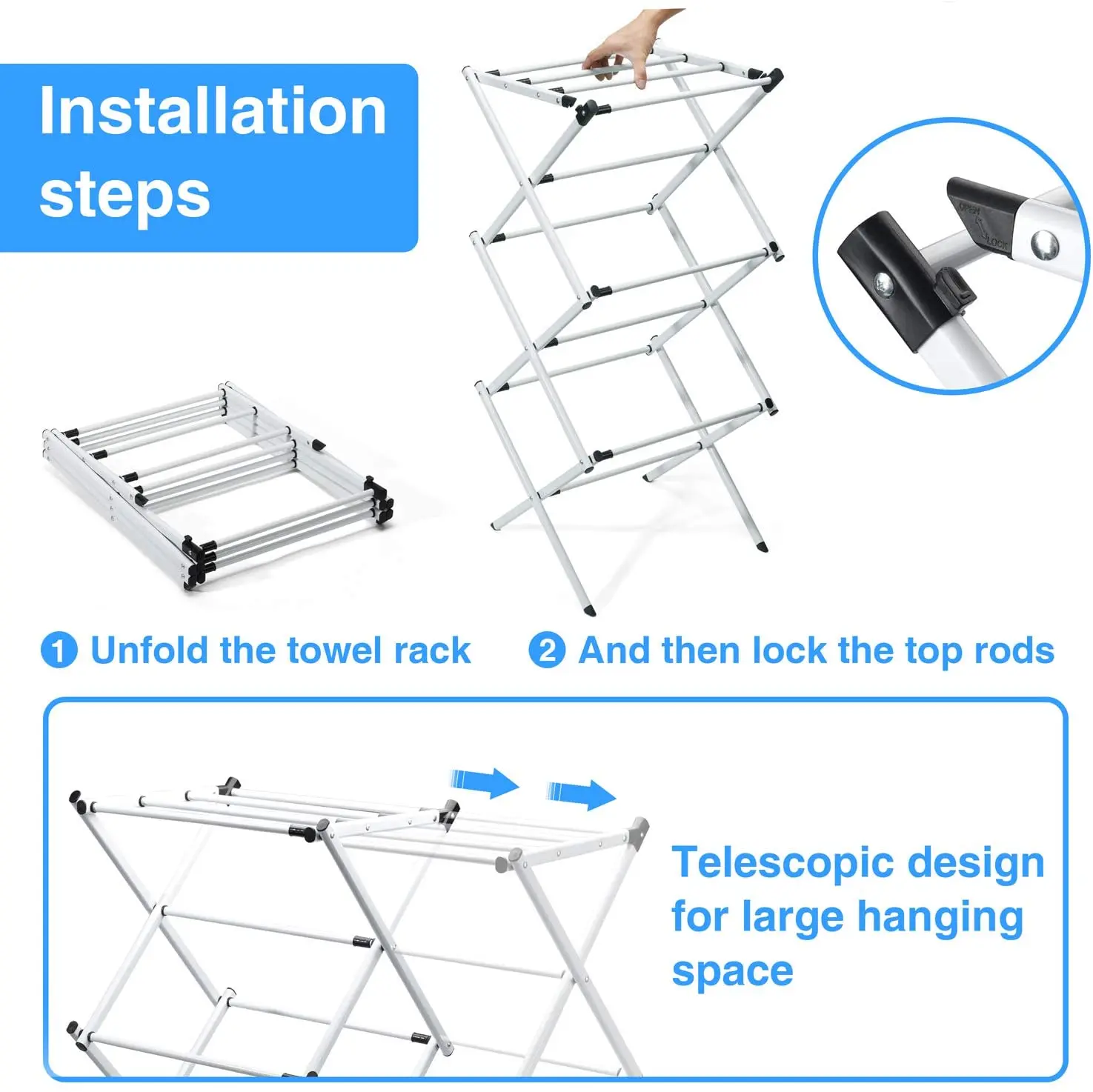 China Supplier Household Adjustable Hanging Telescopic Clothes Hanging Stand Hanger Stand For Clothes