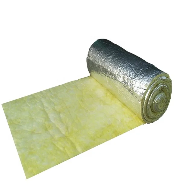 Glass wool roll with aluminum foil as heat insulation roof material glass wool supplier