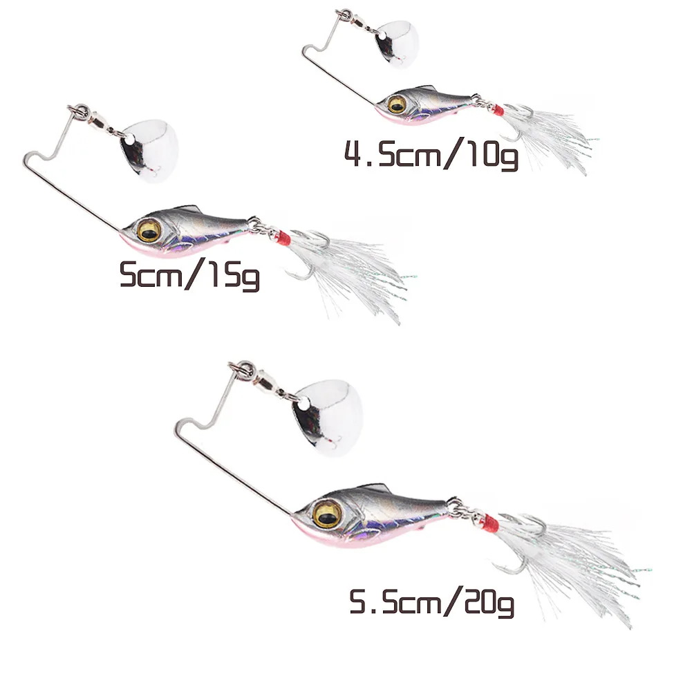 Wholesale 3D Lure Eyes metal bait willow type 10g 15g 20g simulation bait with hook jig fish lifelike spinner metal fishing lure