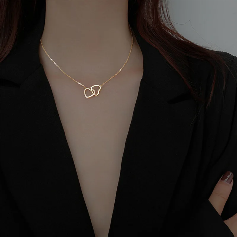 Изящный Кулон Singoli из нержавеющей стали 18 карат золотой кулон в форме сердца ожерелье цепочка до ключиц виде ювелирный аксессуар подарок