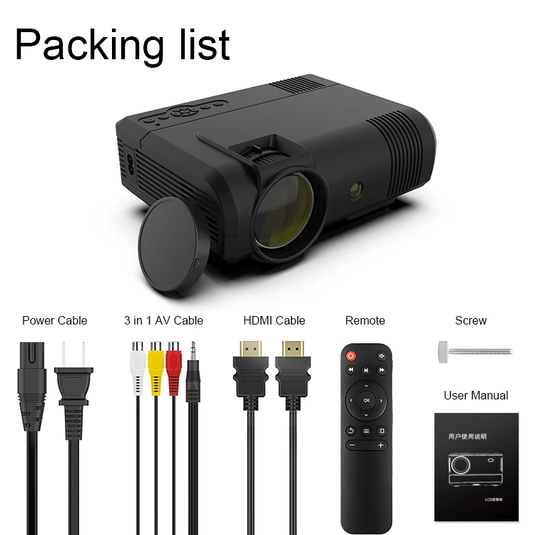 
Rechargeable projector 2000 lumens usb micro cell phone projector mobile handheld theater projector 4k wifi bluetooth 