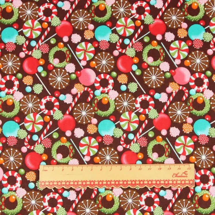 Hot Sale Good Quality Colorful Fruits And Dessert Design Custom Christmas Cotton Fabric By The Yard