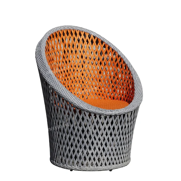 modern simple outdoor dining furniture used aluminum frame round glass garden table and chair swimming pool Villa and courtyard