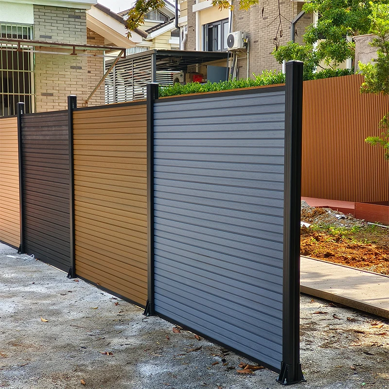 Treslam hot sale home garden decorative privacy fence waterproof panels wood plastic board composite material outdoor wpc fence