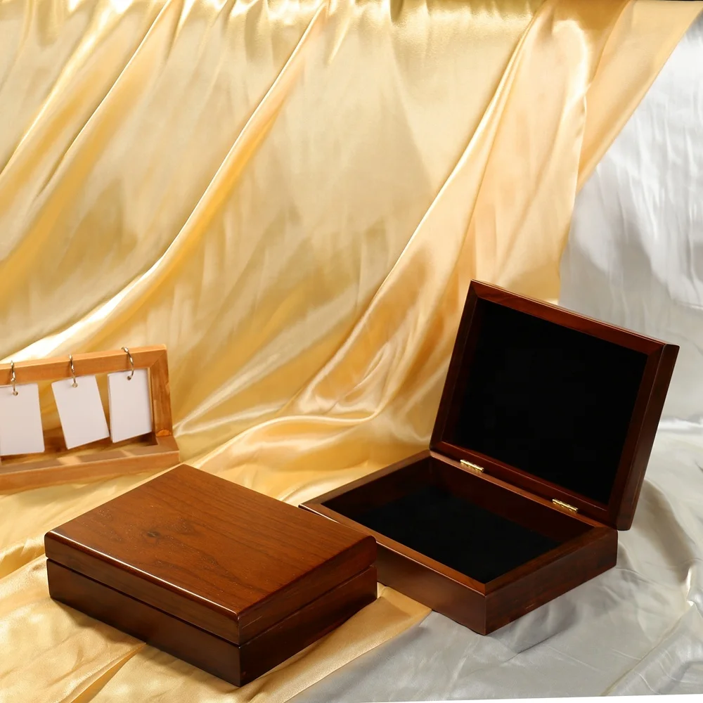 Роскошная деревянная коробка для драгоценностей с логотипом на заказ Подарочная хранения