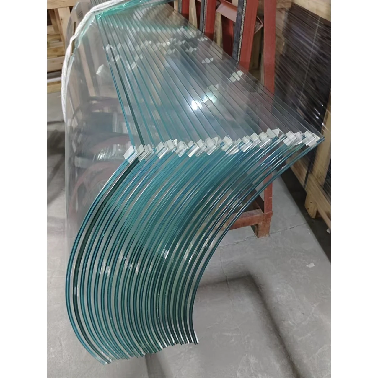 Manufactur Glass Building Panels Application Fence Partition Window Stair Railing Curved Tempered Glass Price