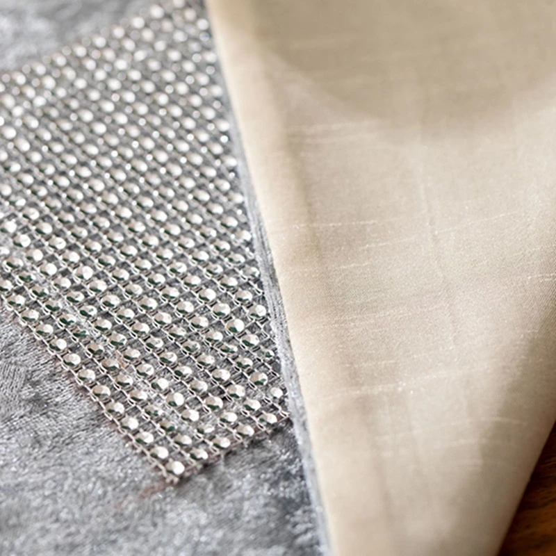 i@home metallic glitter fringe contemporary light grey winter velvet table runner for long table
