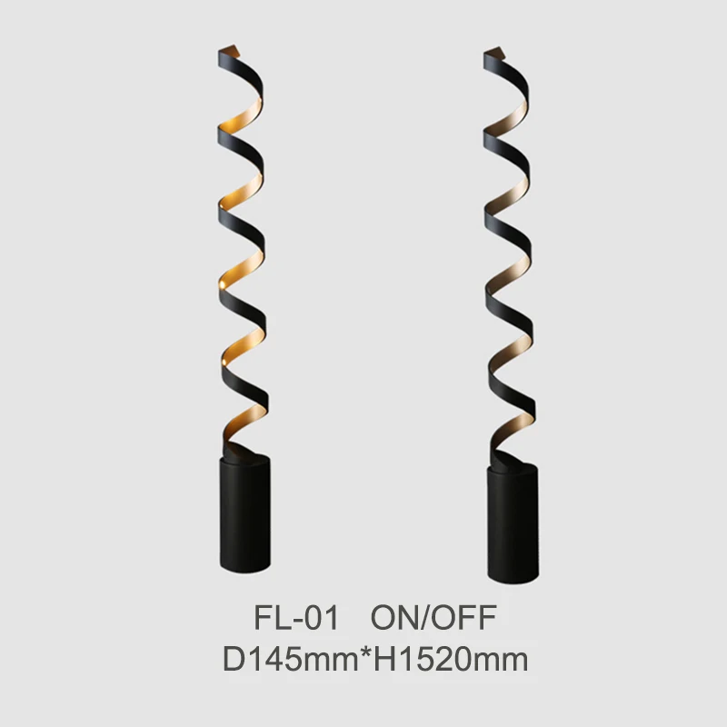 Modern Decoration Spiral Desk Lamp Bed Side Black Gold LED Table Lamp