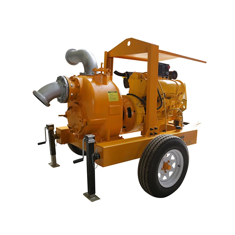 230m³/h Driven By Diesel Engine Centrifugal Type Cast Iron Material Self Priming Sewage Pump With Mobile Trailer