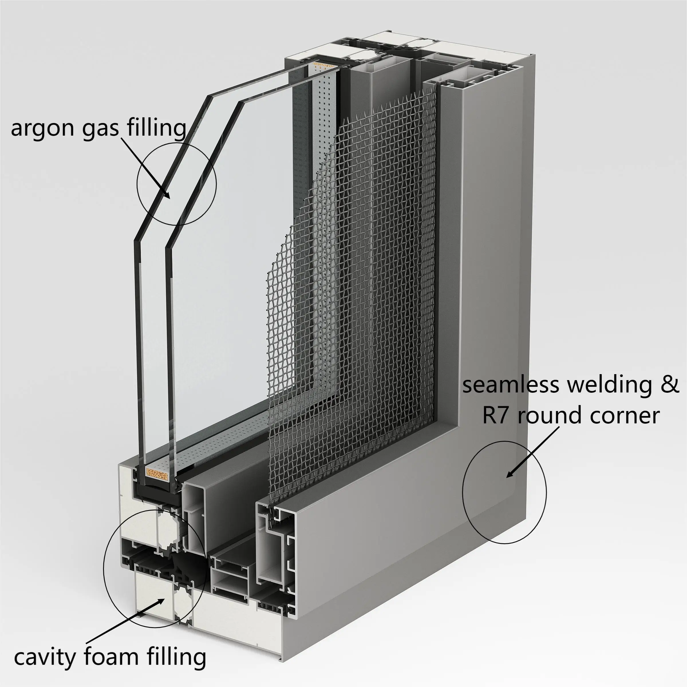 aluminum windows sliding windows  Bedroom High-end Custom Thermal Break High Performance  Glass Aluminum Window in China