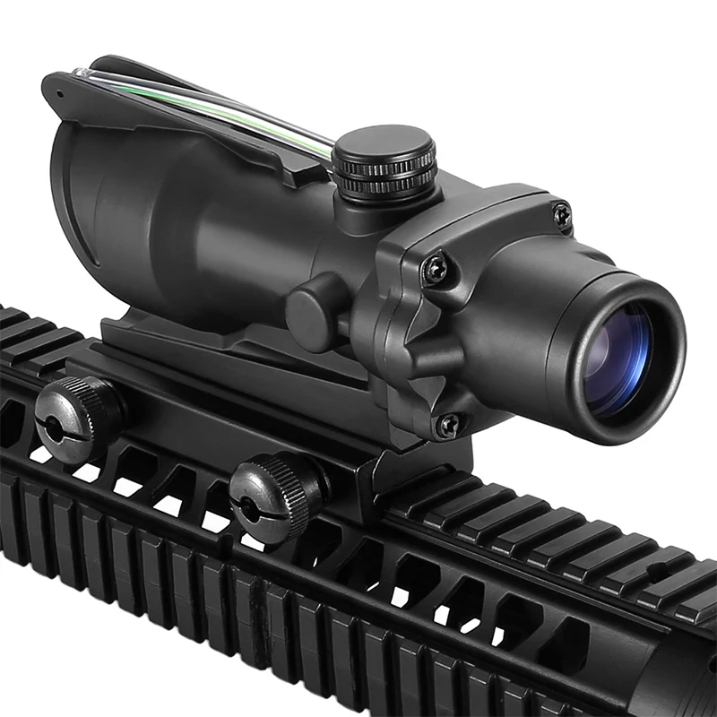 Тактический прицел страйкбол 4x32 прицел из настоящего волокна оптика Зеленая красная точка волокно дуэль с подсветкой аког область подходит 20 мм рельс