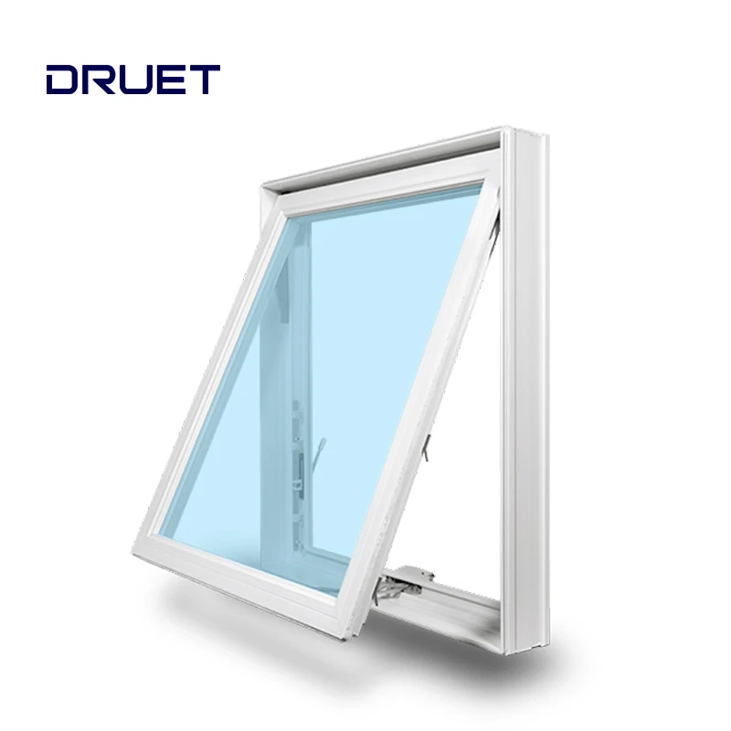 USA market hurricane impact thermally broken aluminum decorative window awning pvc awning window