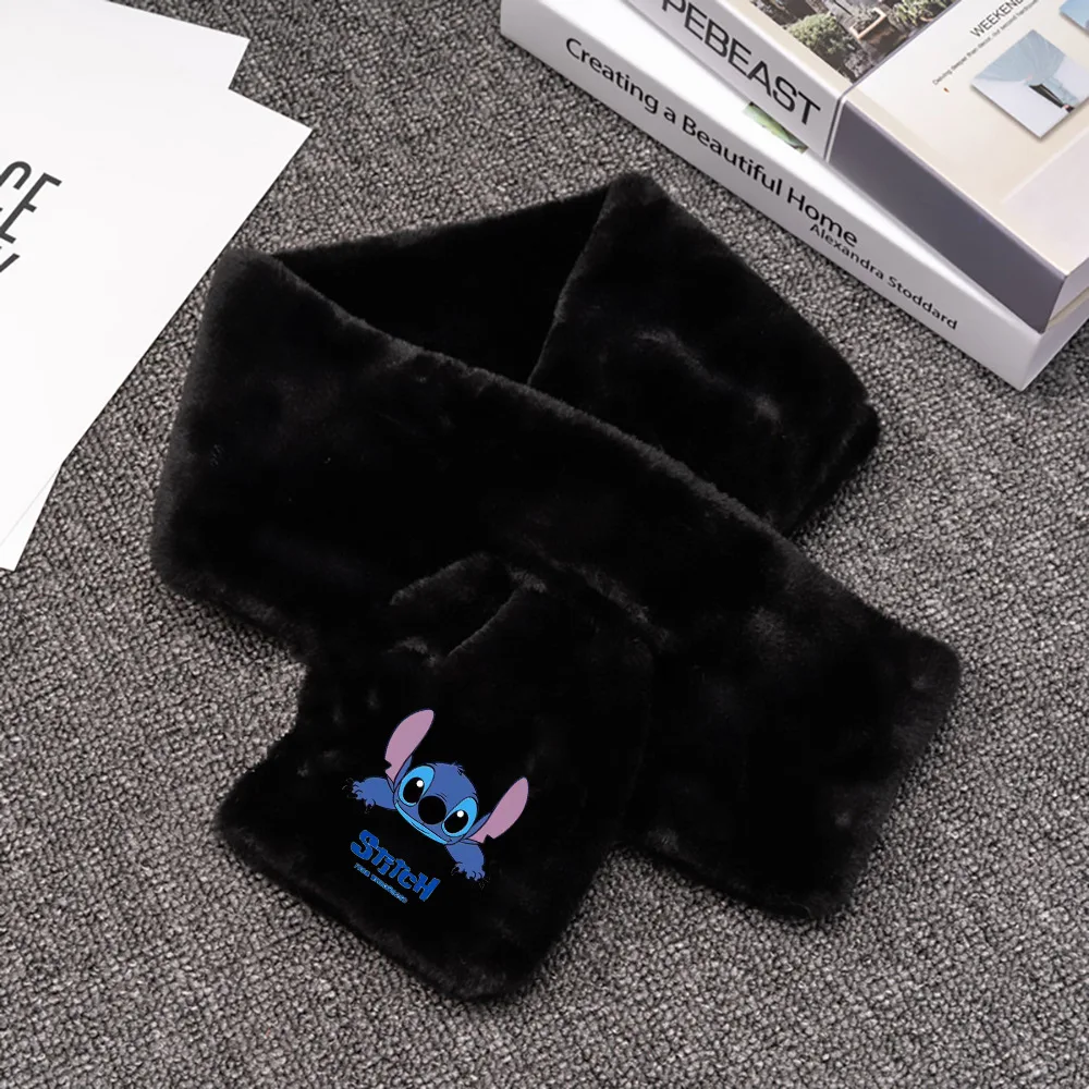 Stitch plush bib winter student hedging all-match warmth neck protection printing cartoon cute warm